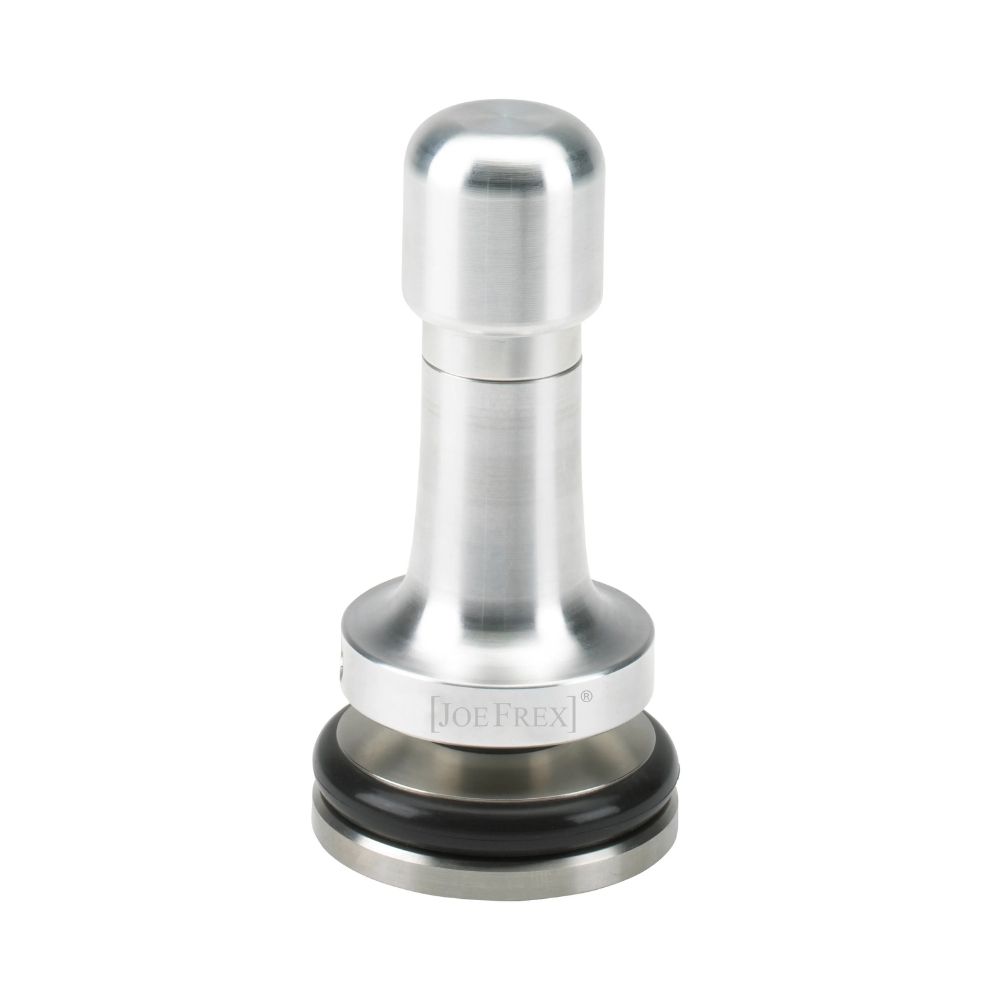 JoeFrex RVS tamperbase flat knock toegepast mmet handvat als voorbeeld