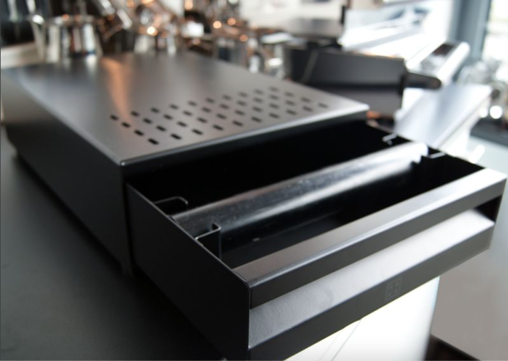 Uitklopbak zwart RVS