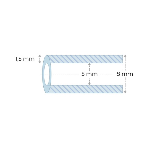 [6325.050.080] Silicone slang 8 x 5 x 1,5 mm (p/m)