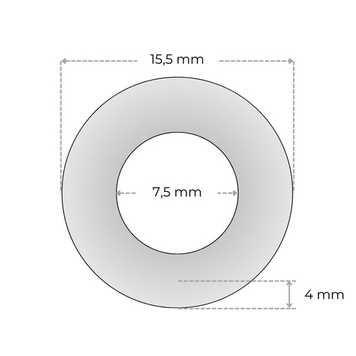 [NR602576-F] E61-groep pakking nokkenas Ø15,5 x 7,5 x 4 mm (Silicone)